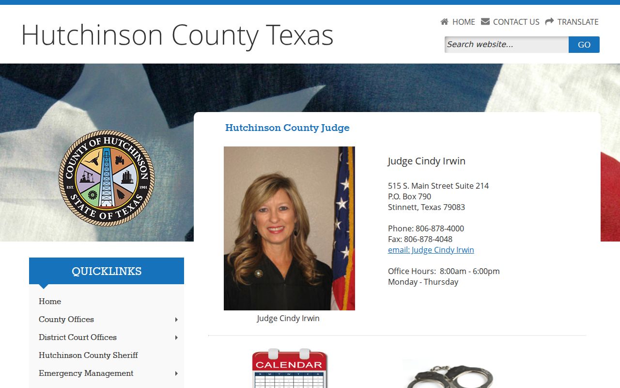 Hutchinson County Court docket judge page